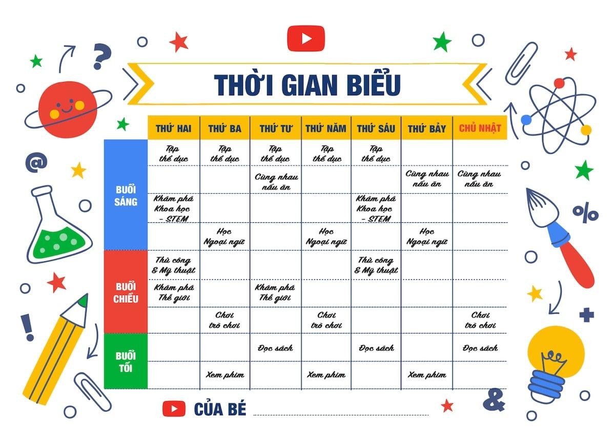 Hướng dẫn cách trang trí thời gian biểu cho bé Thú vị và sáng tạo