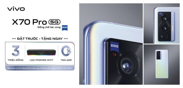 vivo X70 Pro bán từ 4.10, giá 19,99 triệu đồng vivo X70 Pro bán từ 4.10, giá 19,99 triệu đồng