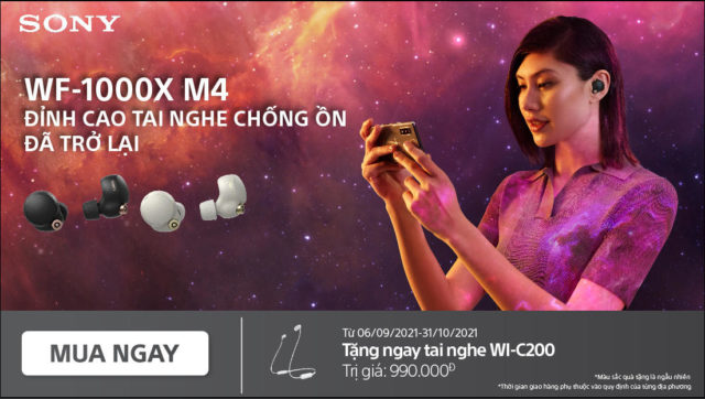 Sony tung khuyến mãi mua tai nghe chống ồn WF-1000XM4