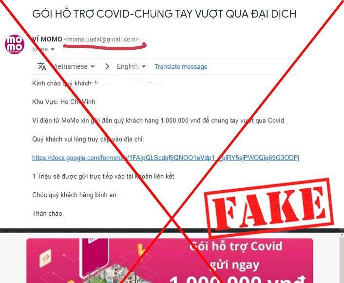 Ví MoMo cảnh báo với các chiêu trò lừa đảo mùa dịch