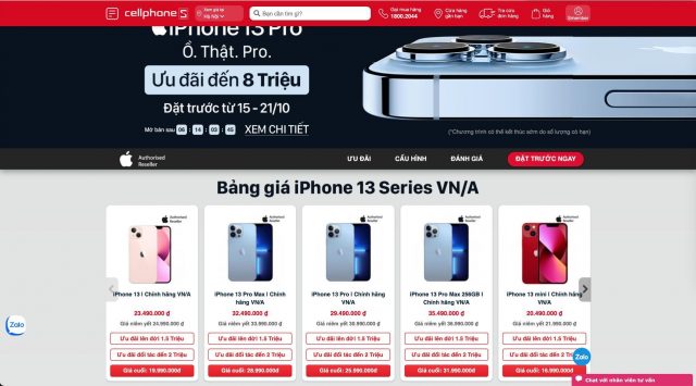 CellphoneS công bố giá mở đặt trước iPhone 13 chính hãng tại thị trường Việt Nam CellphoneS công bố giá mở đặt trước iPhone 13 chính hãng tại thị trường Việt Nam