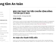 TikTok công bố Báo cáo Thực thi Tiêu chuẩn Cộng đồng Quý 2 2021