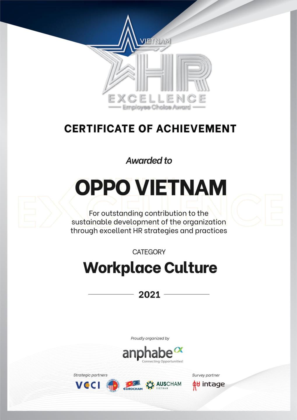 OPPO Việt Nam đạt Giải thưởng tại Vietnam Excellence 2021