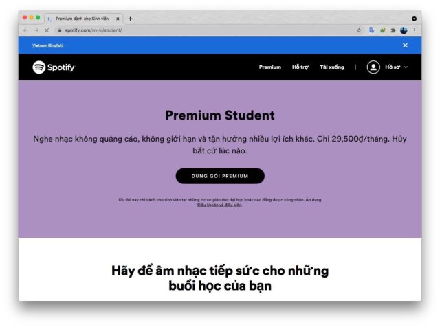 Ra mắt gói Spotify Premium cho Sinh viên, giá 29.500 VND/tháng Ra mắt gói Spotify Premium cho Sinh viên, giá 29.500 VND/tháng