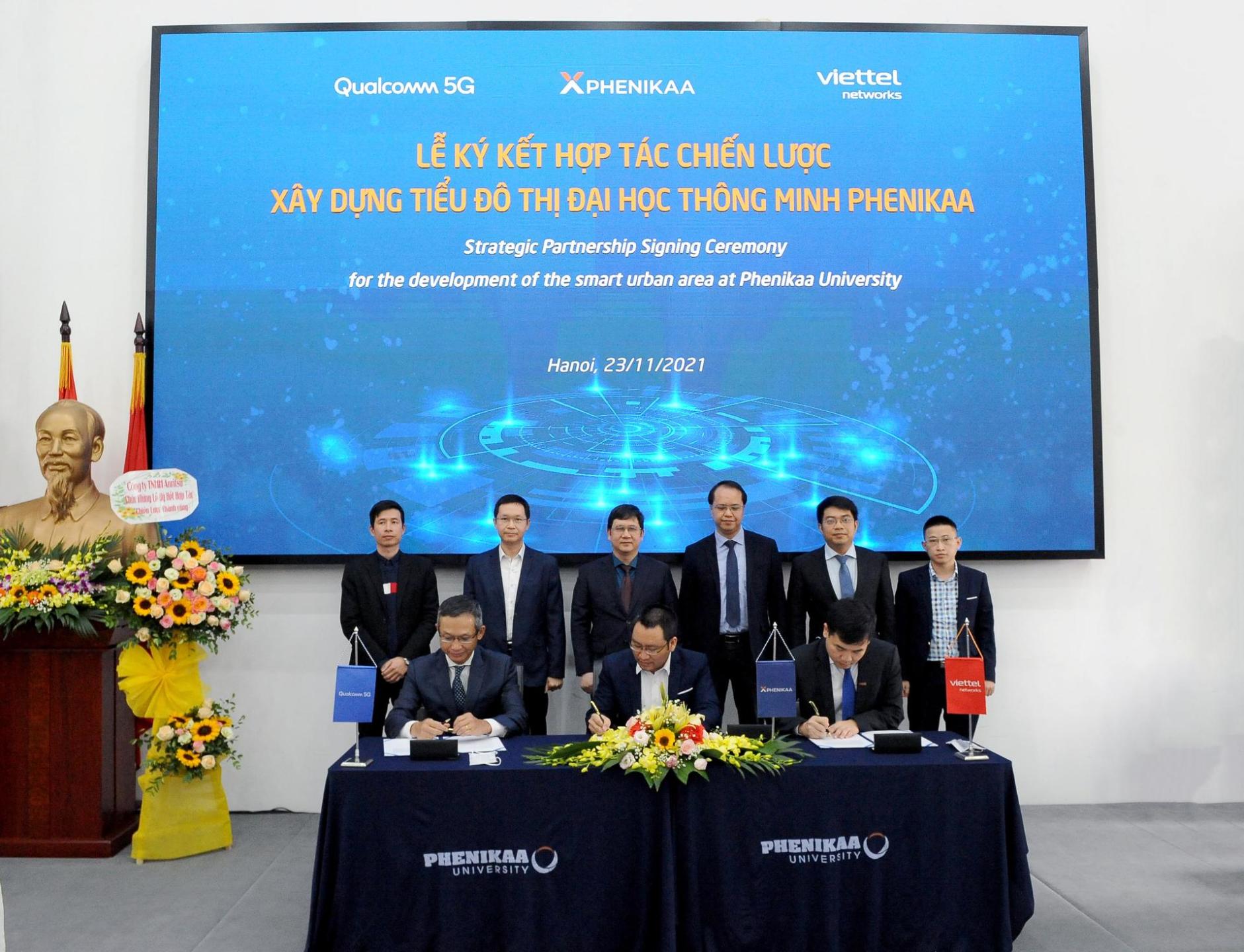 Phenikaa-X, Viettel Networks và Qualcomm ký kết thỏa thuận hợp tác xây dựng dự án tiểu đô thị đại học thông minh đầu tiên ở Việt Nam