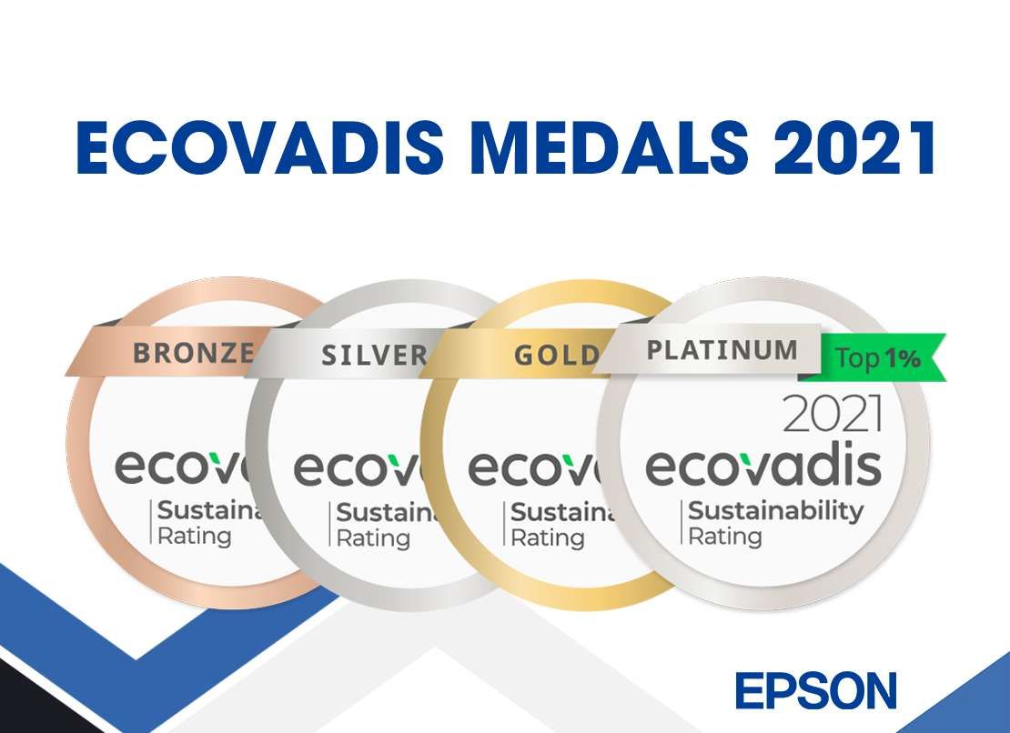 Epson đạt danh hiệu Platinium từ Ecovadis về phát triển bền vững 2021