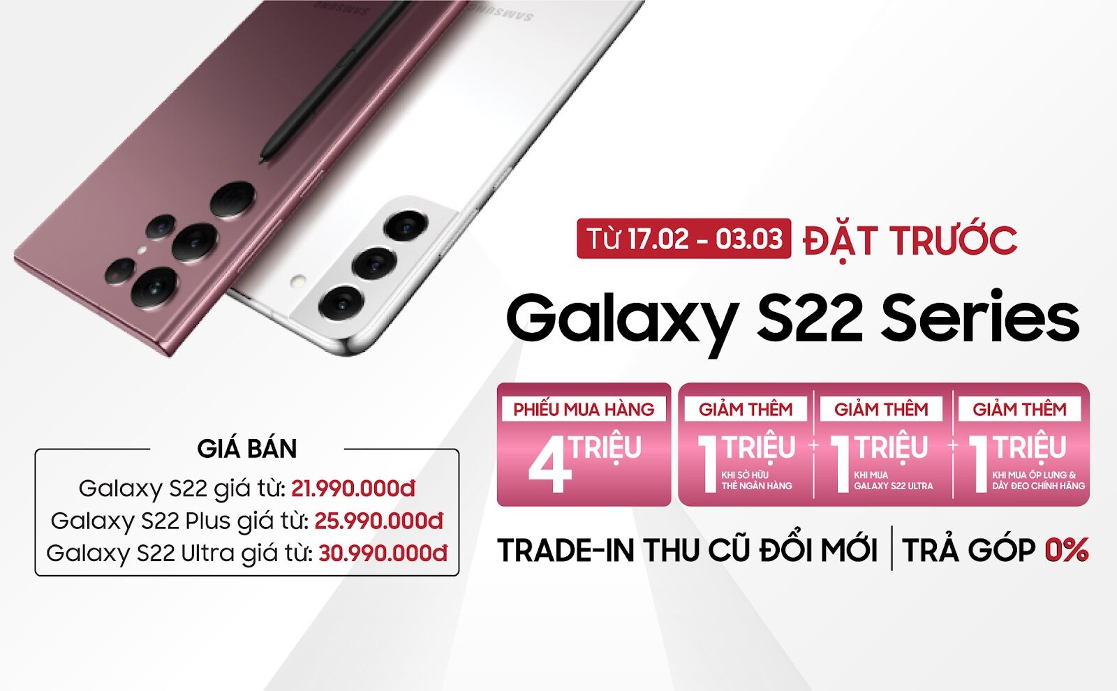 Di Động Việt mở đặt trước Galaxy S22 series, nhận quà đến 7 triệu đồng Di Động Việt mở đặt trước Galaxy S22 series, nhận quà đến 7 triệu đồng
