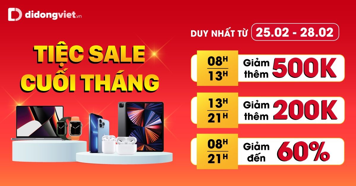 Cuối tháng 2, giá điện thoại, tablet, laptop và phụ kiện công nghệ giảm mạnh, có thiết bị giảm đến 60% Cuối tháng 2, giá điện thoại, tablet, laptop và phụ kiện công nghệ giảm mạnh, có thiết bị giảm đến 60%