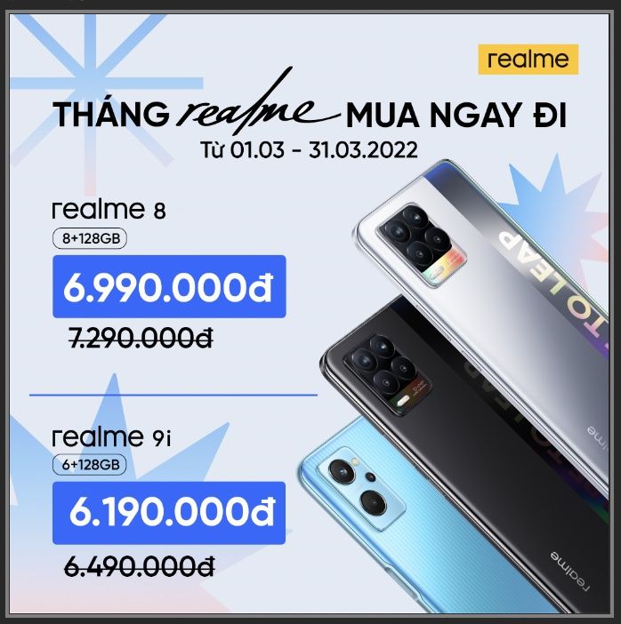 Chào năm mới, realme tung chương trình khuyến mãi lớn hấp dẫn cho tất cả các sản phẩm điện thoại Chào năm mới, realme tung chương trình khuyến mãi lớn hấp dẫn cho tất cả các sản phẩm điện thoại