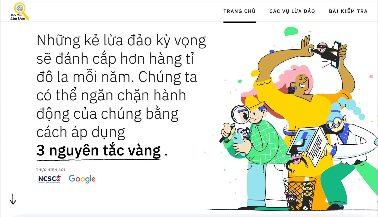 Google và NCSC ra mắt website dauhieuluadao.com Google và NCSC ra mắt website dauhieuluadao.com