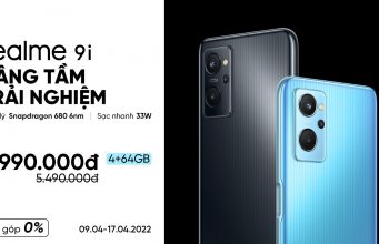 Realme 9i có thêm phiên bản 4/64GB, giảm trực tiếp 500.000 đồng trong tháng 4.2022