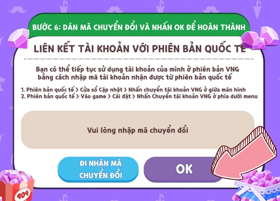 6 bước chuyển đổi để nhận 500 Kim Cương trong Play Together VNG