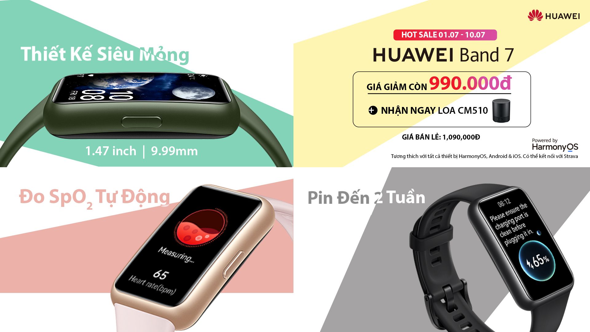 Huawei Band 7 tung khuyến mãi khủng dịp sale 7.7 Huawei Band 7 tung khuyến mãi khủng dịp sale 7.7