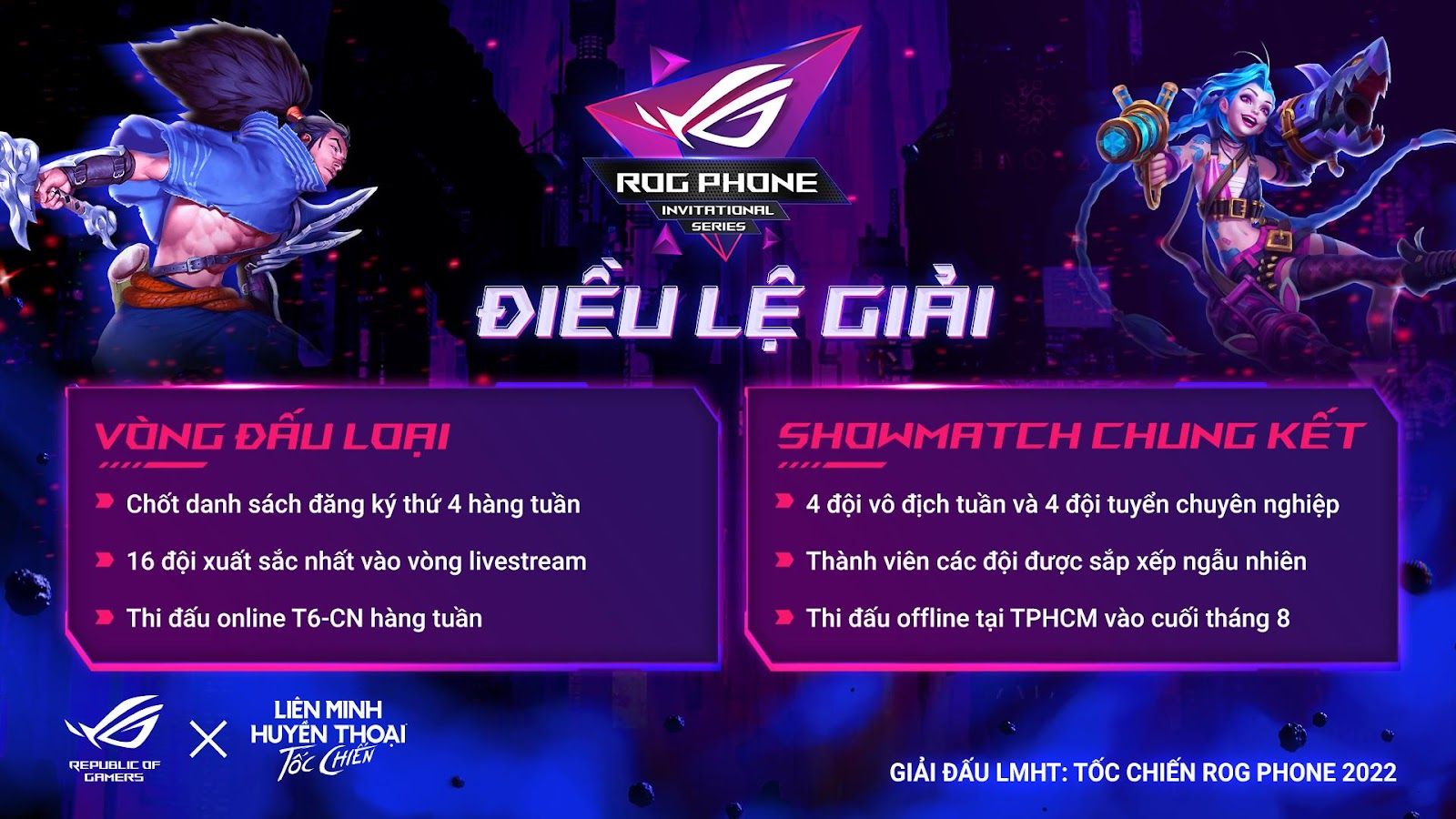 ASUS Republic of Gamers và VNG công bố giải đấu ROG Phone Invitational Series 2022 bộ môn thể thao điện tử Liên Minh Huyền Thoại: Tốc Chiến