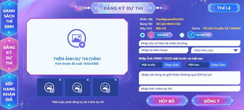VNG tổ chức cuộc thi Miss & Mister VLTK 2022 Thí sinh cần chuẩn bị 4 tấm ảnh đẹp nhất và ảnh CMND/CCCD để đăng ký tham gia