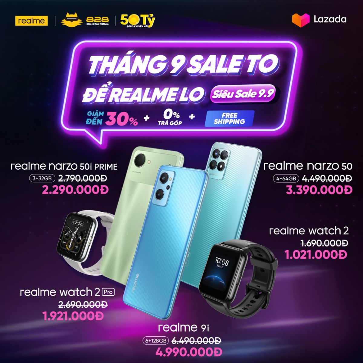 Nhìn lại sinh nhật realme 4 tuổi: Ngày hội tri ân Fanfest hoành tráng, realme Watch 3 vượt 1000 pre-order và ưu đãi đến 30% trên Lazada từ 9.9 Nhìn lại sinh nhật realme 4 tuổi: Ngày hội tri ân Fanfest hoành tráng, realme Watch 3 vượt 1000 pre-order và ưu đãi đến 30% trên Lazada từ 9.9