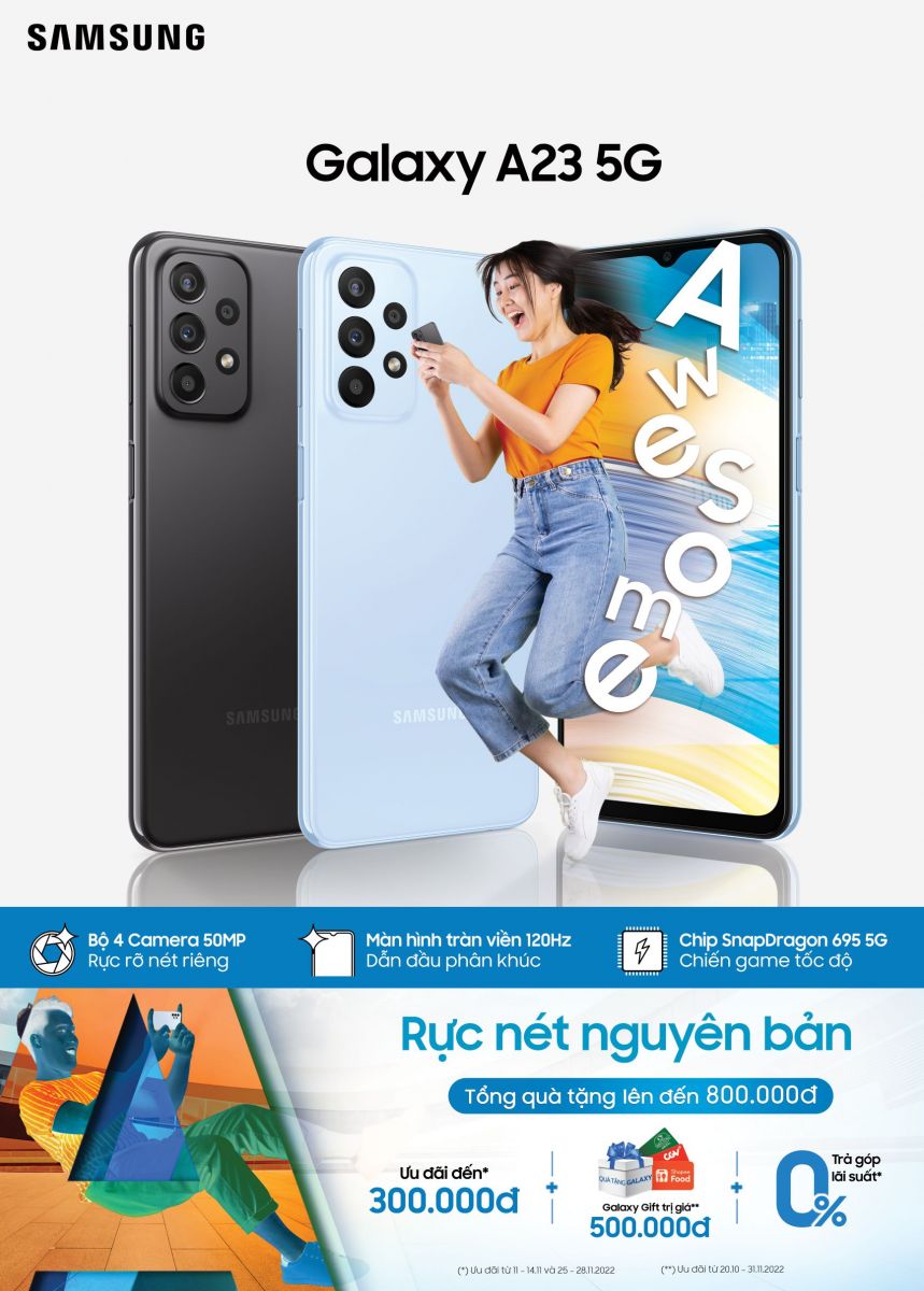 Samsung Galaxy A23 5G ra mắt, giá từ 6,7 triệu đồng Samsung Galaxy A23 5G ra mắt, giá từ 6,7 triệu đồng