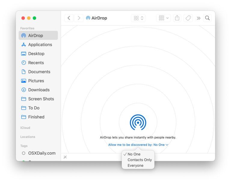 Tắt AirDrop trên Mac một cách nhanh chóng và dễ dàng