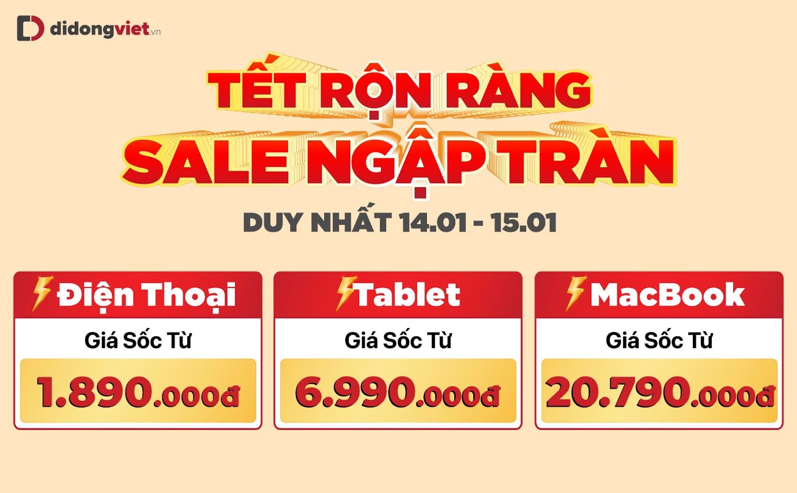 Hàng loạt điện thoại giảm hơn 12 triệu đồng, phụ kiện công nghệ giảm nửa giá dịp cận Tết Hàng loạt điện thoại giảm hơn 12 triệu đồng, phụ kiện công nghệ giảm nửa giá dịp cận Tết