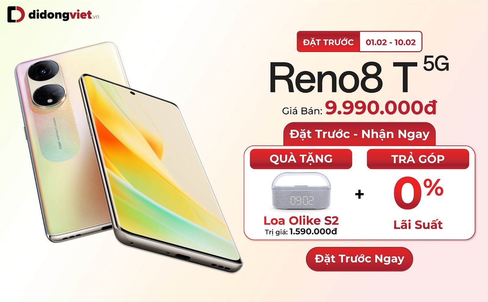 OPPO Reno8 T 5G ra mắt giá từ 9,99 triệu đồng, đặt trước nhận ngay bộ quà tặng trị giá đến 3,8 triệu đồng OPPO Reno8 T 5G ra mắt giá từ 9,99 triệu đồng, đặt trước nhận ngay bộ quà tặng trị giá đến 3,8 triệu đồng