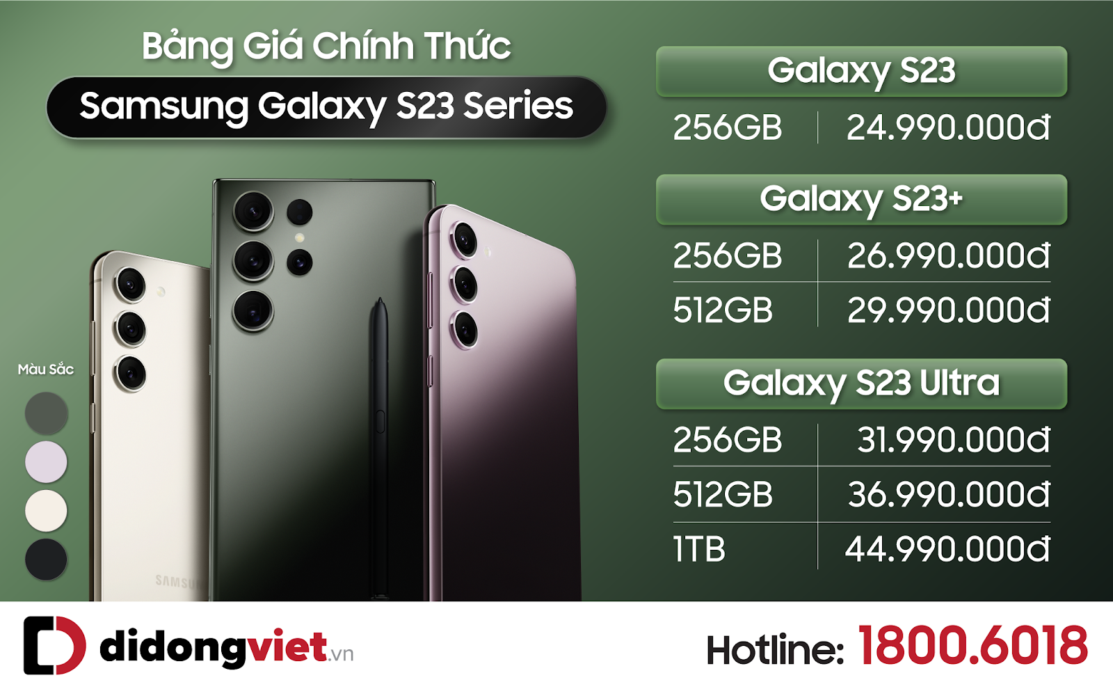 Galaxy S23 series ra mắt giá từ 24,99 triệu đồng, bộ quà khủng hơn 7 triệu đồng khi đặt trước Galaxy S23 series ra mắt giá từ 24,99 triệu đồng, bộ quà khủng hơn 7 triệu đồng khi đặt trước