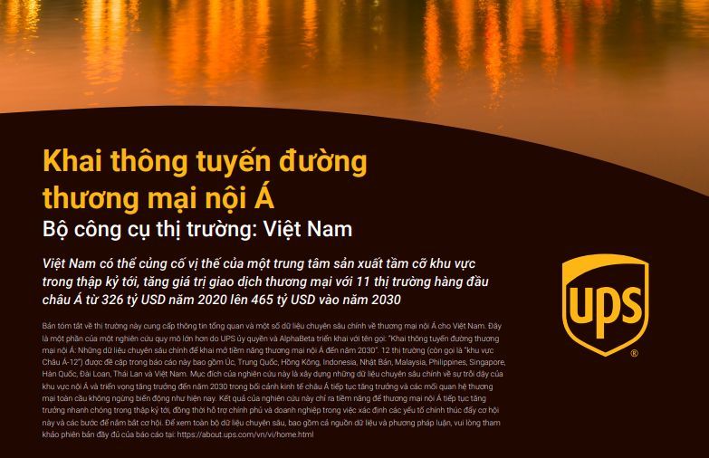 UPS: thương mại Việt Nam và khu vực nội Á sẽ tăng hơn 40% vào năm 2030