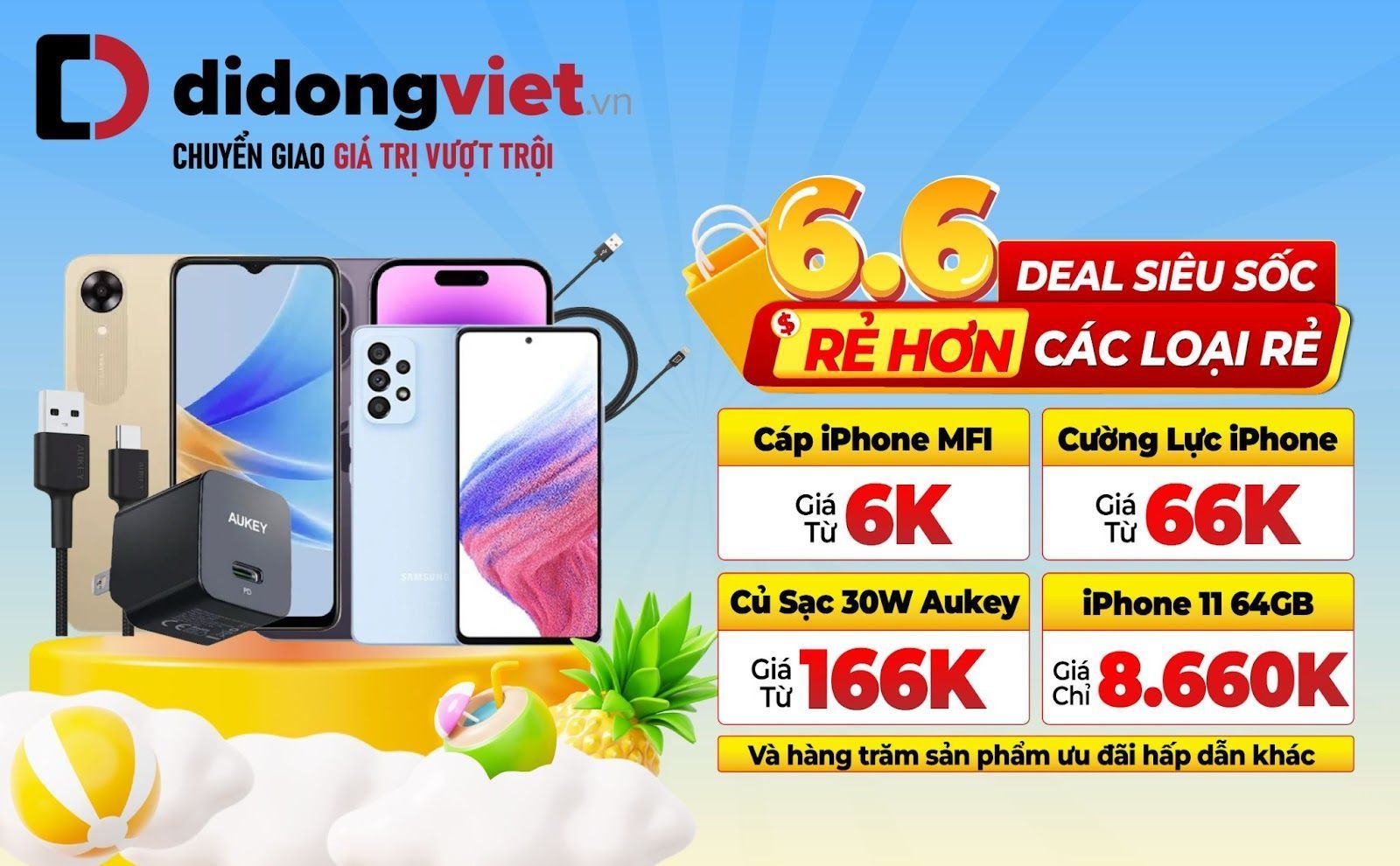 Loạt sản phẩm công nghệ “Rẻ hơn các loại rẻ”, đồng giá từ 6 ngàn, 66 ngàn, 166 ngàn… dịp 6/6 Loạt sản phẩm công nghệ “Rẻ hơn các loại rẻ”, đồng giá từ 6 ngàn, 66 ngàn, 166 ngàn… dịp 6/6