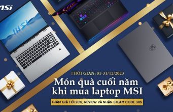 Món quà cuối năm với laptop MSI