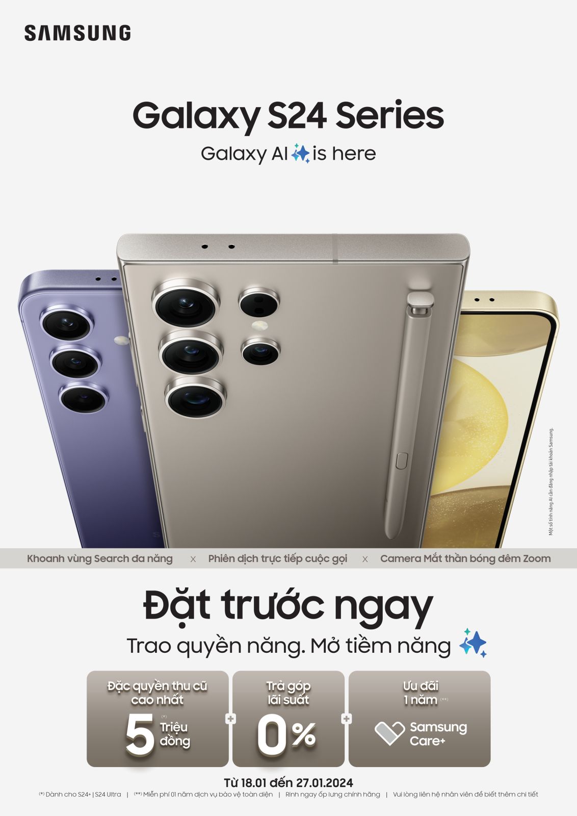 Samsung Galaxy S24 Series giá từ 23 triệu đồng Samsung Galaxy S24 Series giá từ 23 triệu đồng