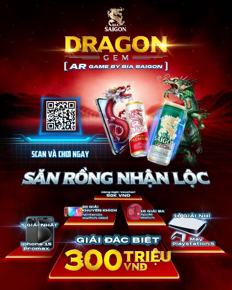 Bia Saigon lần đầu ra mắt AR Game nâng tầm trải nghiệm người dùng trong dịp Tết với tổng giá trị giải thưởng lên đến 1,5 tỉ đồng Bia Saigon lần đầu ra mắt AR Game nâng tầm trải nghiệm người dùng trong dịp Tết với tổng giá trị giải thưởng lên đến 1,5 tỉ đồng