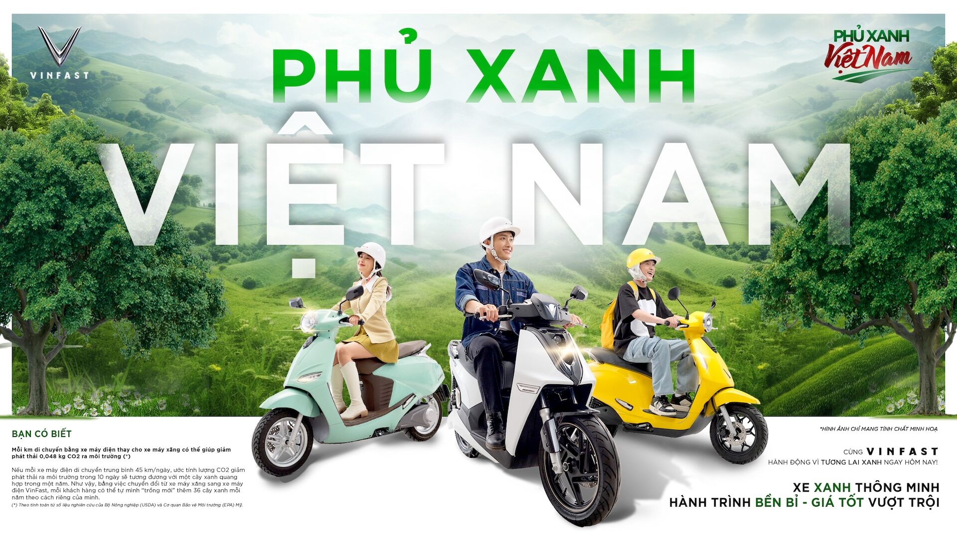 VinFast triển khai chương trình “phủ xanh Việt Nam” - ưu đãi tới 12 triệu đồng cho khách hàng chuyển đổi xanh sang xe máy điện VinFast triển khai chương trình “phủ xanh Việt Nam” - ưu đãi tới 12 triệu đồng cho khách hàng chuyển đổi xanh sang xe máy điện