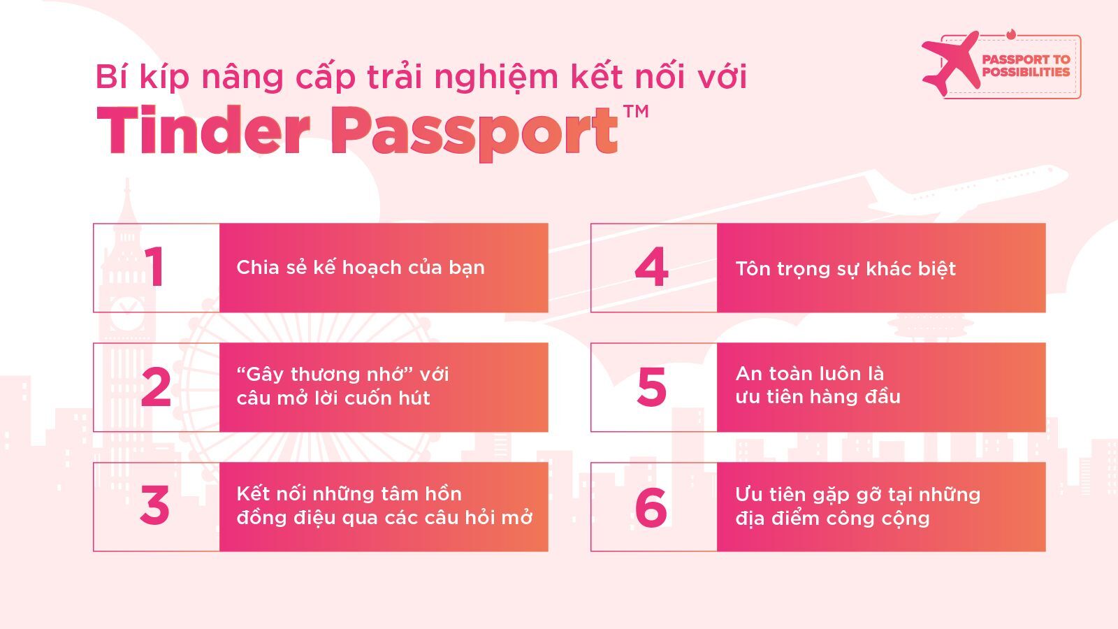 Tinder nâng cấp trải nghiệm kết nối cho Gen Z mê du lịch với “Cẩm nang du lịch Solo với Tinder Passport” Tinder nâng cấp trải nghiệm kết nối cho Gen Z mê du lịch với “Cẩm nang du lịch Solo với Tinder Passport”