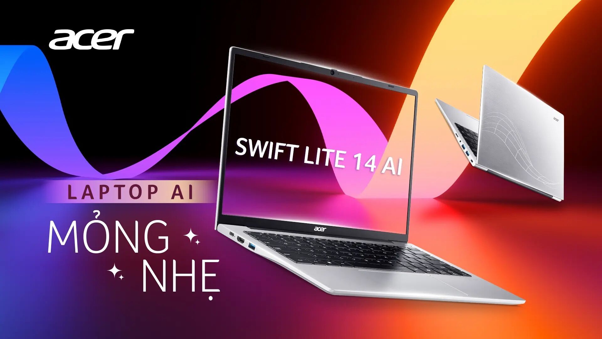 Acer Swift Lite 14 AI - Laptop AI mỏng nhẹ cho học sinh - sinh viên