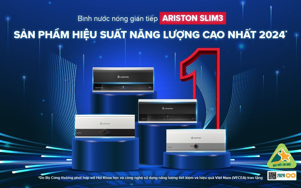 Ariston dẫn đầu thị trường máy nước nóng với giải thưởng hiệu suất năng lượng cao nhất năm 2024 Ariston dẫn đầu thị trường máy nước nóng với giải thưởng hiệu suất năng lượng cao nhất năm 2024