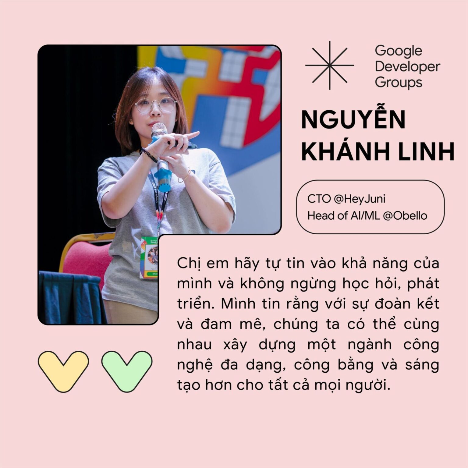 Người phụ nữ Việt Nam đầu tiên trở thành chuyên gia trong chương trình Google Developer Expert, lĩnh vực AI tạo sinh Người phụ nữ Việt Nam đầu tiên trở thành chuyên gia trong chương trình Google Developer Expert, lĩnh vực AI tạo sinh