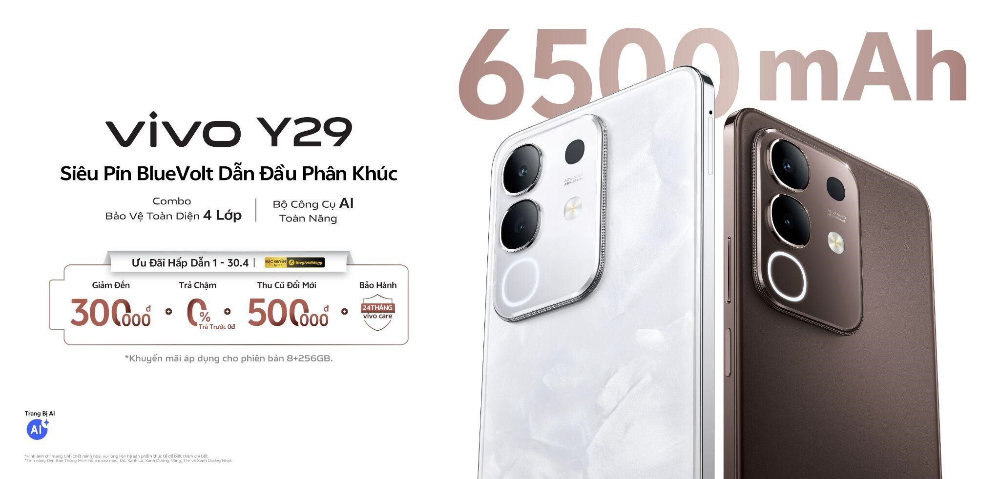 Ngoài Siêu pin BlueVolt 6500mAh, vivo Y29 còn sở hữu những tính năng nào để “phá đảo” phân khúc 6,7 triệu? Ngoài Siêu pin BlueVolt 6500mAh, vivo Y29 còn sở hữu những tính năng nào để “phá đảo” phân khúc 6,7 triệu?