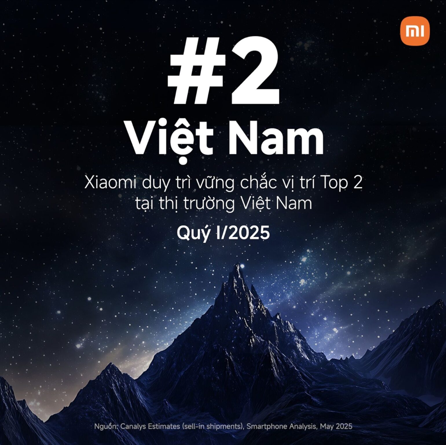 Xiaomi trở lại Top 2 thị phần smartphone Việt Nam trong Quý I/2025 Xiaomi trở lại Top 2 thị phần smartphone Việt Nam trong Quý I/2025, là thương hiệu duy nhất tăng trưởng dương tại Đông Nam Á