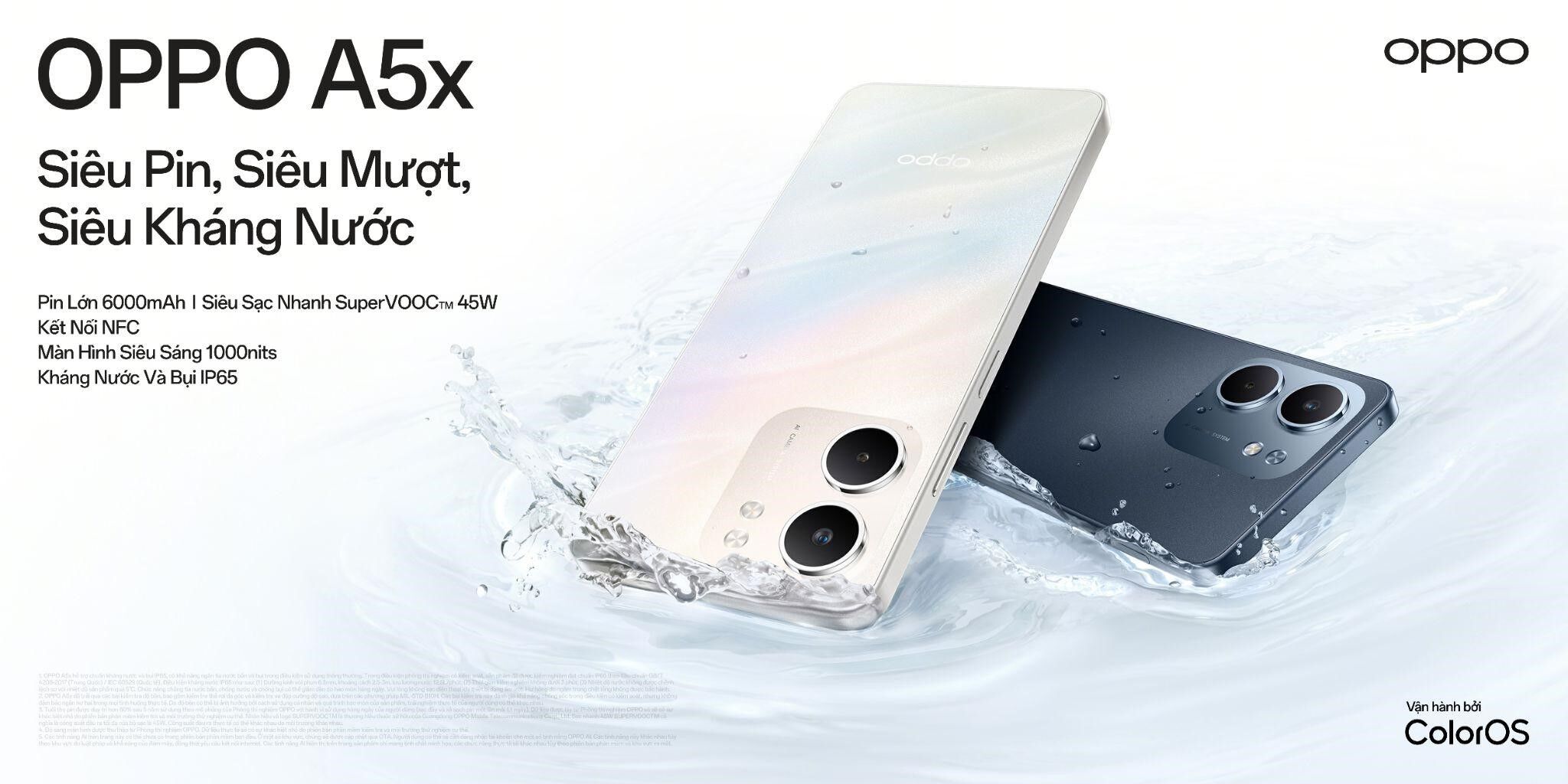 OPPO ra mắt OPPO A5x: Thiết kế bền bỉ, dung lượng pin khủng, hiệu năng ổn định với mức giá dễ tiếp cận OPPO ra mắt OPPO A5x: Thiết kế bền bỉ, dung lượng pin khủng, hiệu năng ổn định với mức giá dễ tiếp cận