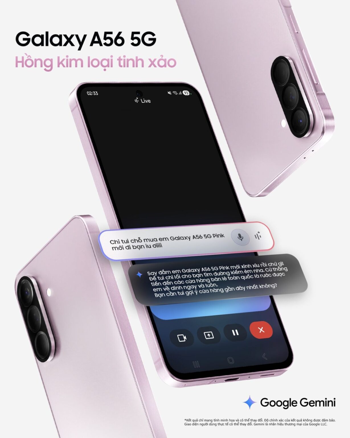 Samsung ra mắt Galaxy A56 5G màu Hồng và hoạt động Meet & Greet cùng HIEUTHUHAI Samsung mở đầu mùa hè đầy sôi động với Galaxy A56 5G phiên bản Hồng mới và hoạt động Meet & Greet cùng HIEUTHUHAI