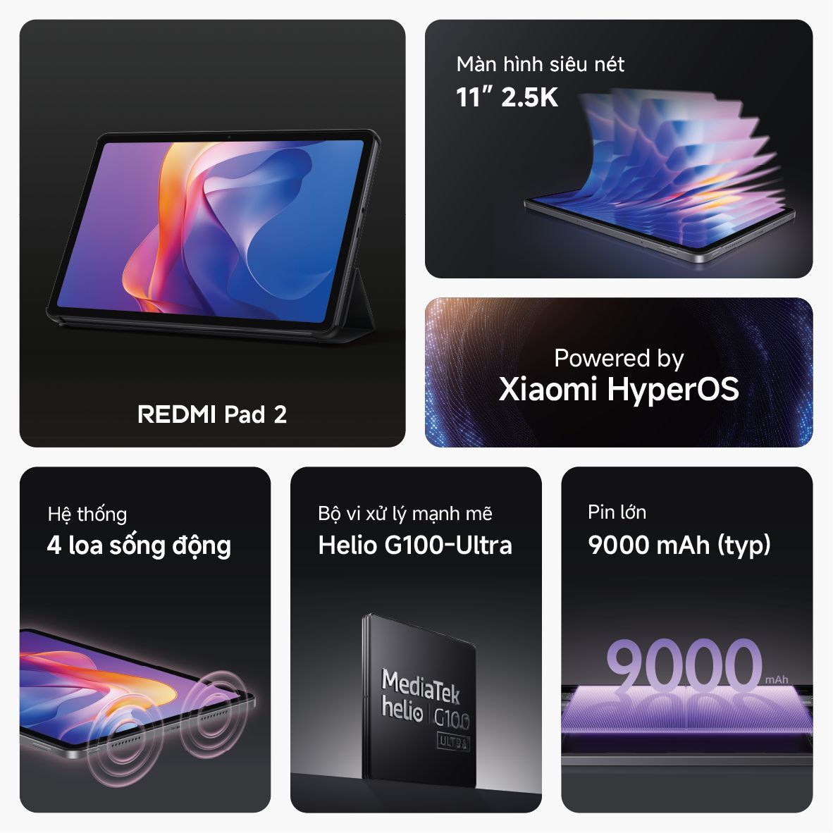 Redmi Pad 2 Series chính thức ra mắt: Màn hình lớn, pin khủng, hiệu năng tối ưu cho học tập & giải trí, giá chỉ từ 4,99 triệu đồng Redmi Pad 2 Series chính thức ra mắt: Màn hình lớn, pin khủng, hiệu năng tối ưu cho học tập & giải trí, giá chỉ từ 4,99 triệu đồng