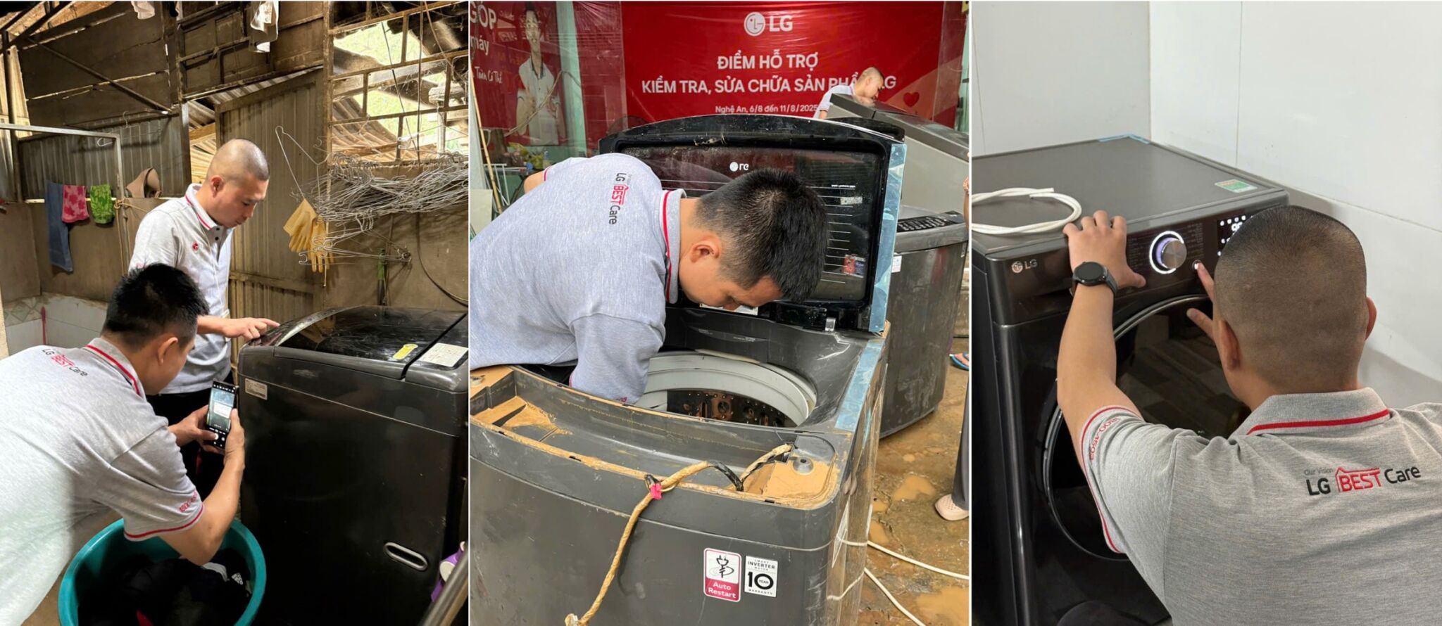 LG hỗ trợ sửa chữa thiết bị điện tử cho người dân vùng lũ tại Nghệ An và Điện Biên