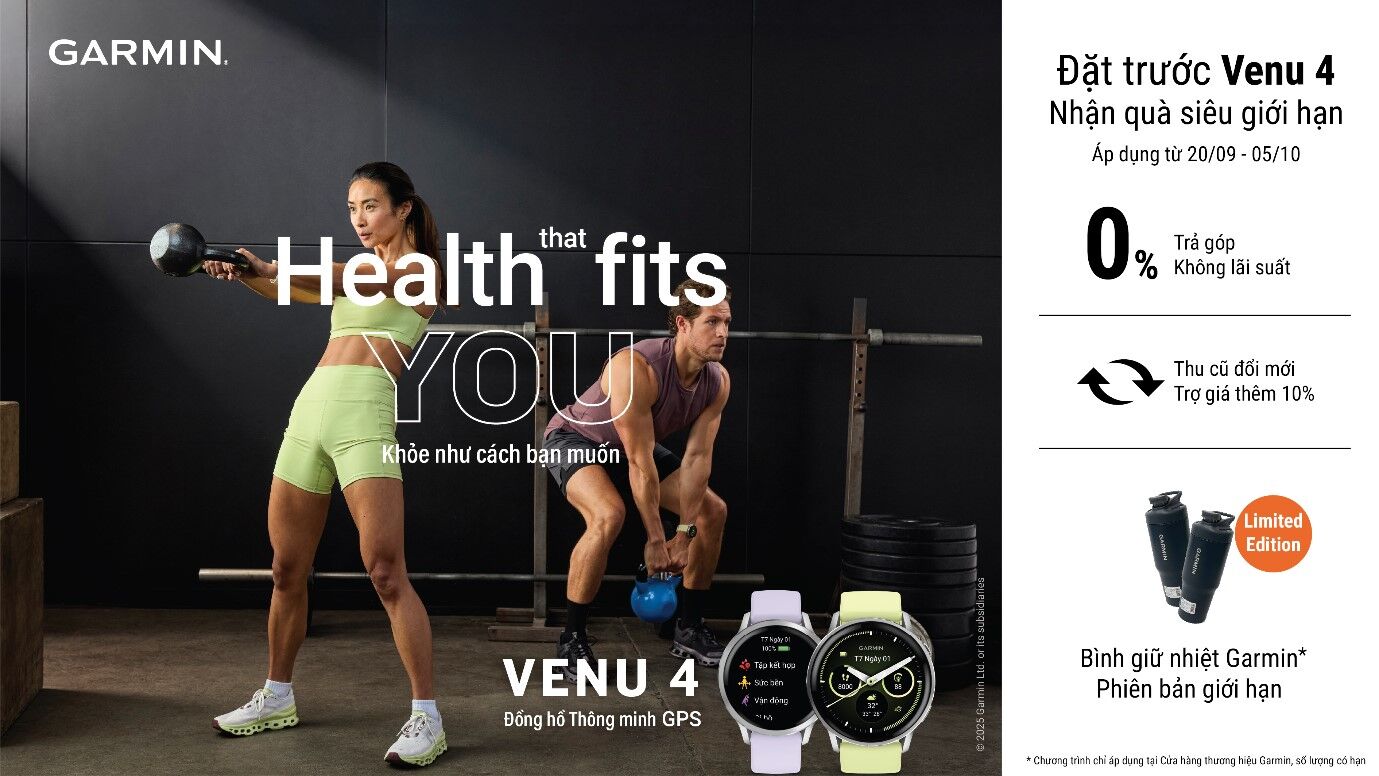 Garmin chính thức ra mắt Venu 4, đánh dấu bước tiến mới trong hành trình chăm sóc sức khỏe toàn diện Garmin chính thức ra mắt Venu 4, đánh dấu bước tiến mới trong hành trình chăm sóc sức khỏe toàn diện