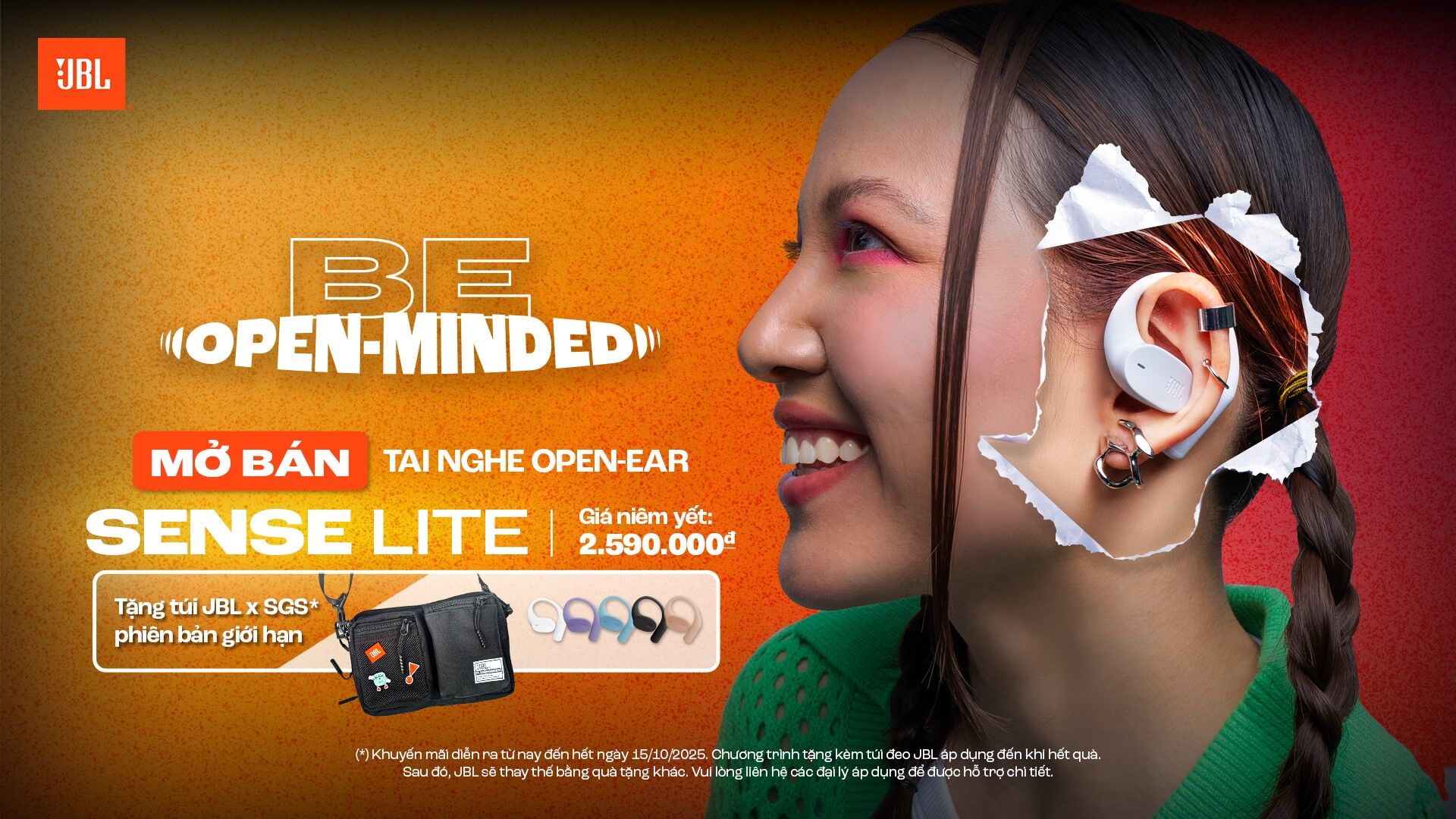 JBL Sense Lite: “Tai nghe mở” trọn âm thanh JBL Sense Lite: “Tai nghe mở” trọn âm thanh
