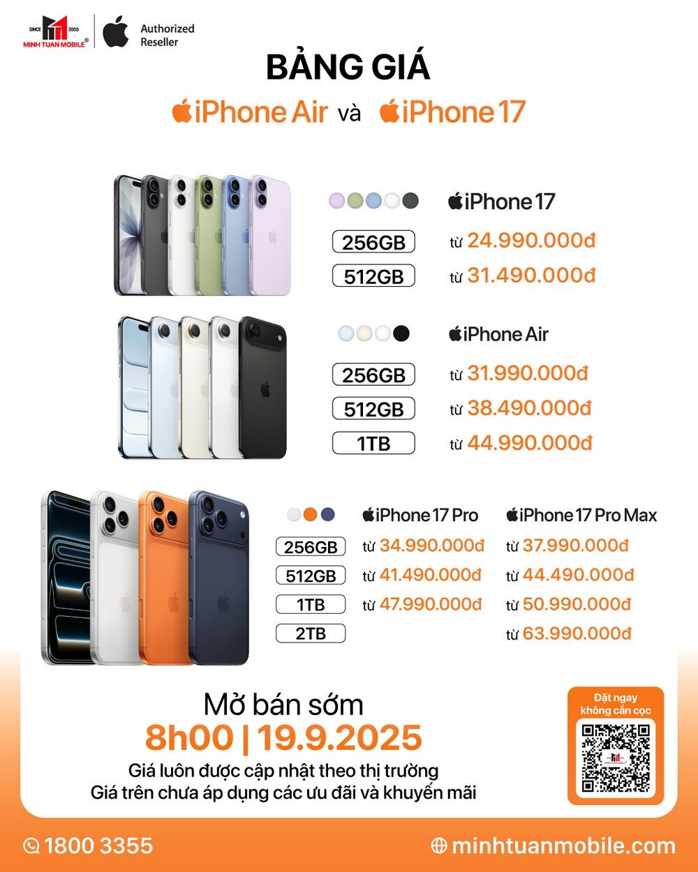 “Đồng nhịp thế giới” - Minh Tuấn Mobile chính thức mở đặt cọc iPhone 17 tại Việt Nam