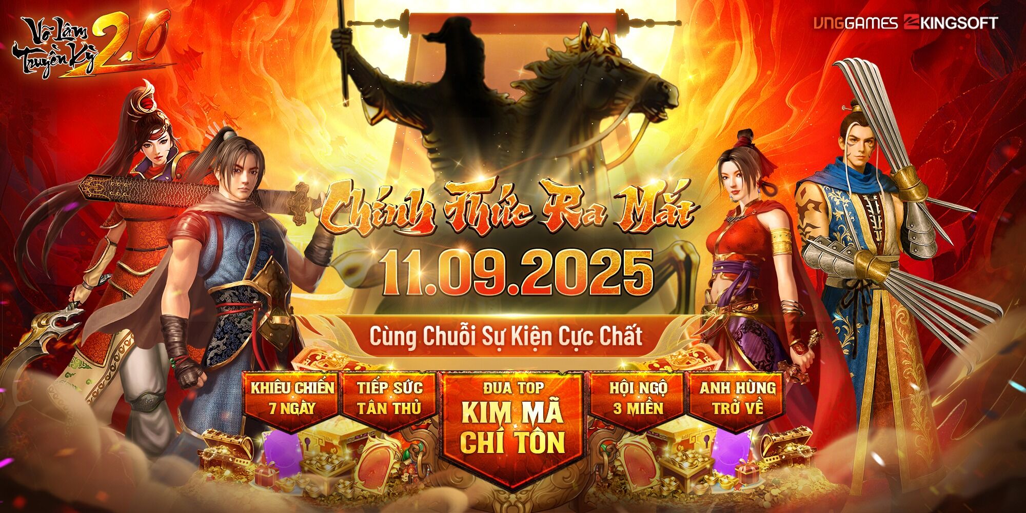 Võ Lâm Truyền Kỳ 2.0 PC chính thức ra mắt ngày 11/09/2025 Võ Lâm Truyền Kỳ 2.0 PC chính thức ra mắt ngày 11/09/2025: Giang hồ tái hội, ký ức huyền thoại sống dậy
