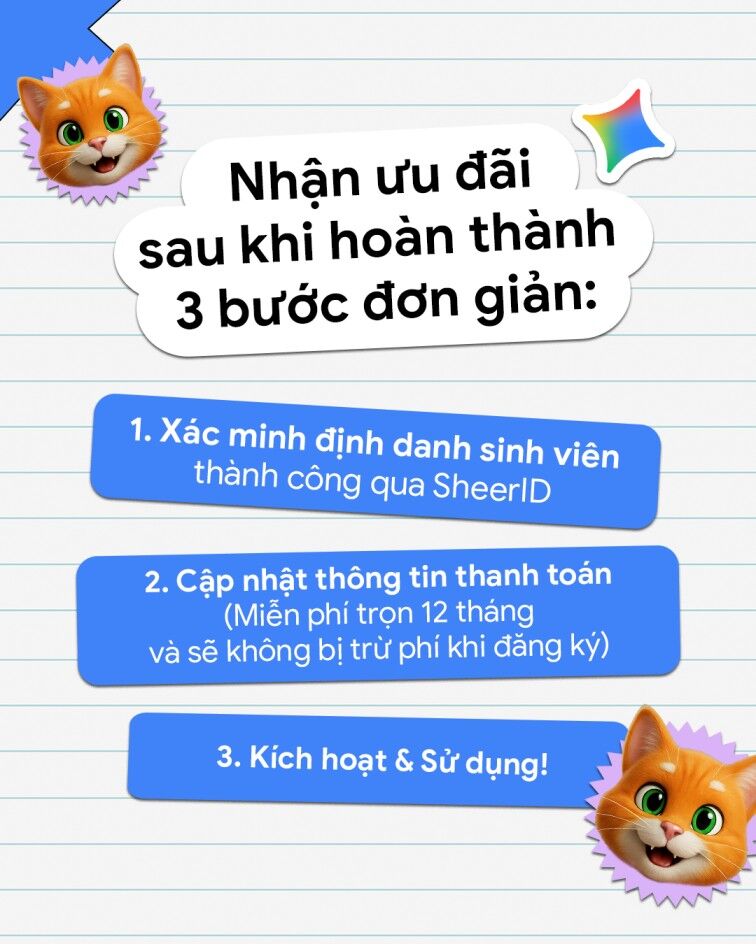 Google chính thức triển khai ưu đãi 1 năm sử dụng miễn phí gói Google AI Pro cho sinh viên Việt Nam