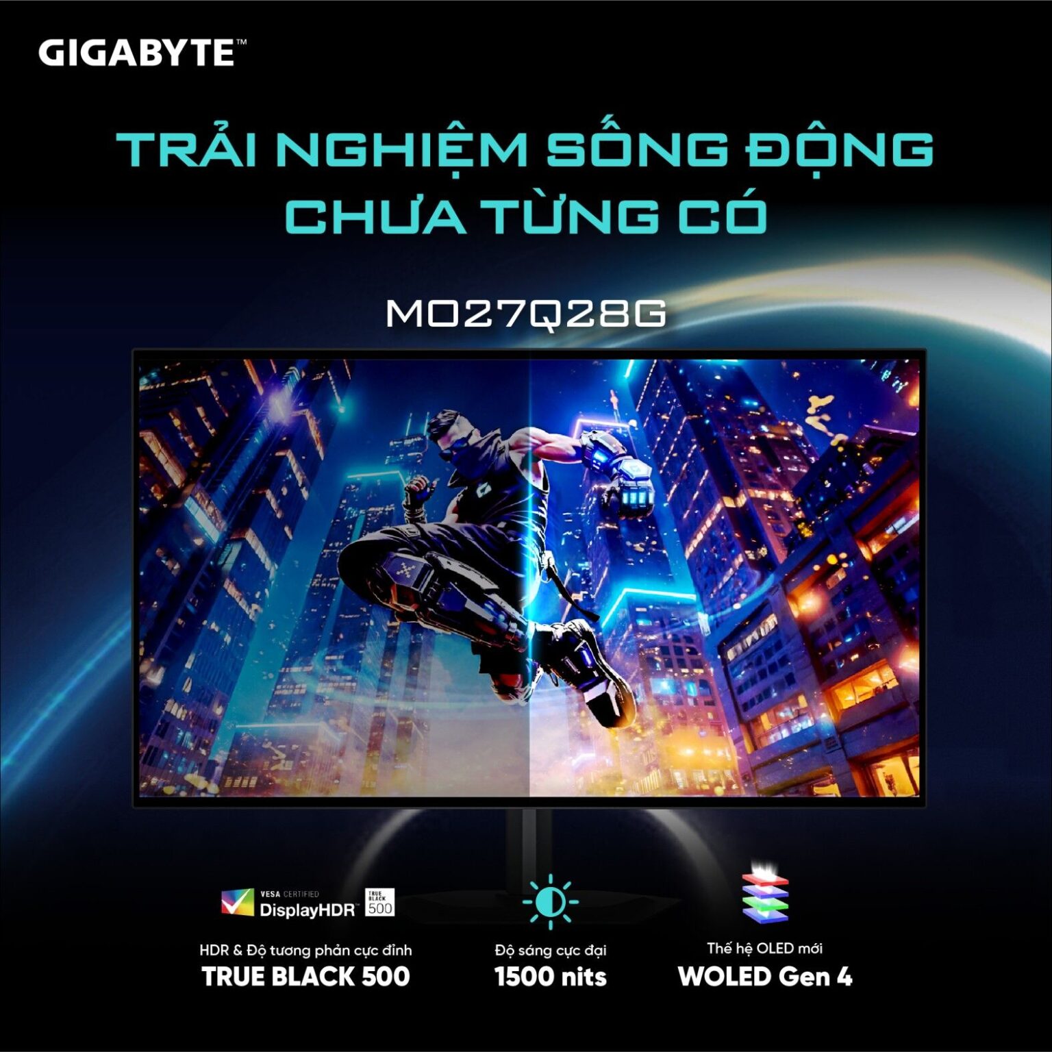 GIGABYTE ra mắt màn hình gaming WOLED mo27q28g – Vượt mọi giới hạn trải nghiệm