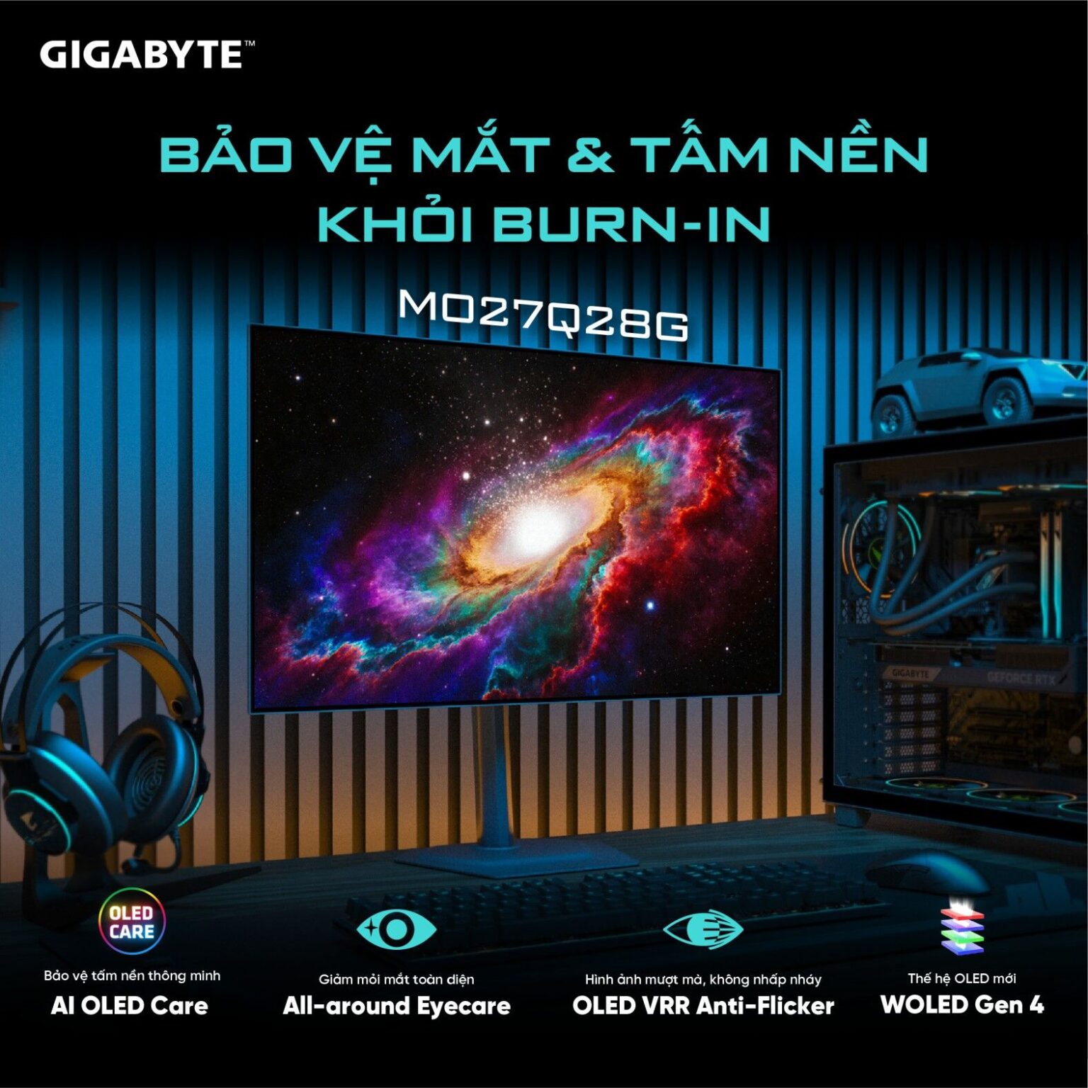 GIGABYTE ra mắt màn hình gaming WOLED mo27q28g – Vượt mọi giới hạn trải nghiệm