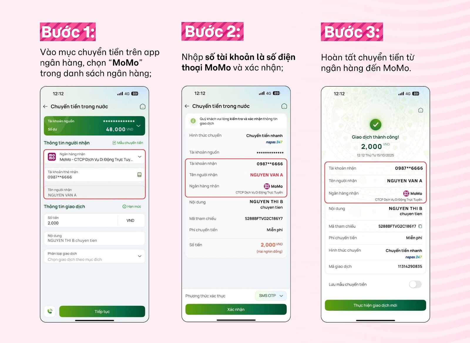 Khẳng định vị thế tiên phong, MoMo là nền tảng trung gian thanh toán đầu tiên triển khai tính năng nhận tiền từ ngân hàng qua số điện thoại Khẳng định vị thế tiên phong, MoMo là nền tảng trung gian thanh toán đầu tiên triển khai tính năng nhận tiền từ ngân hàng qua số điện thoại