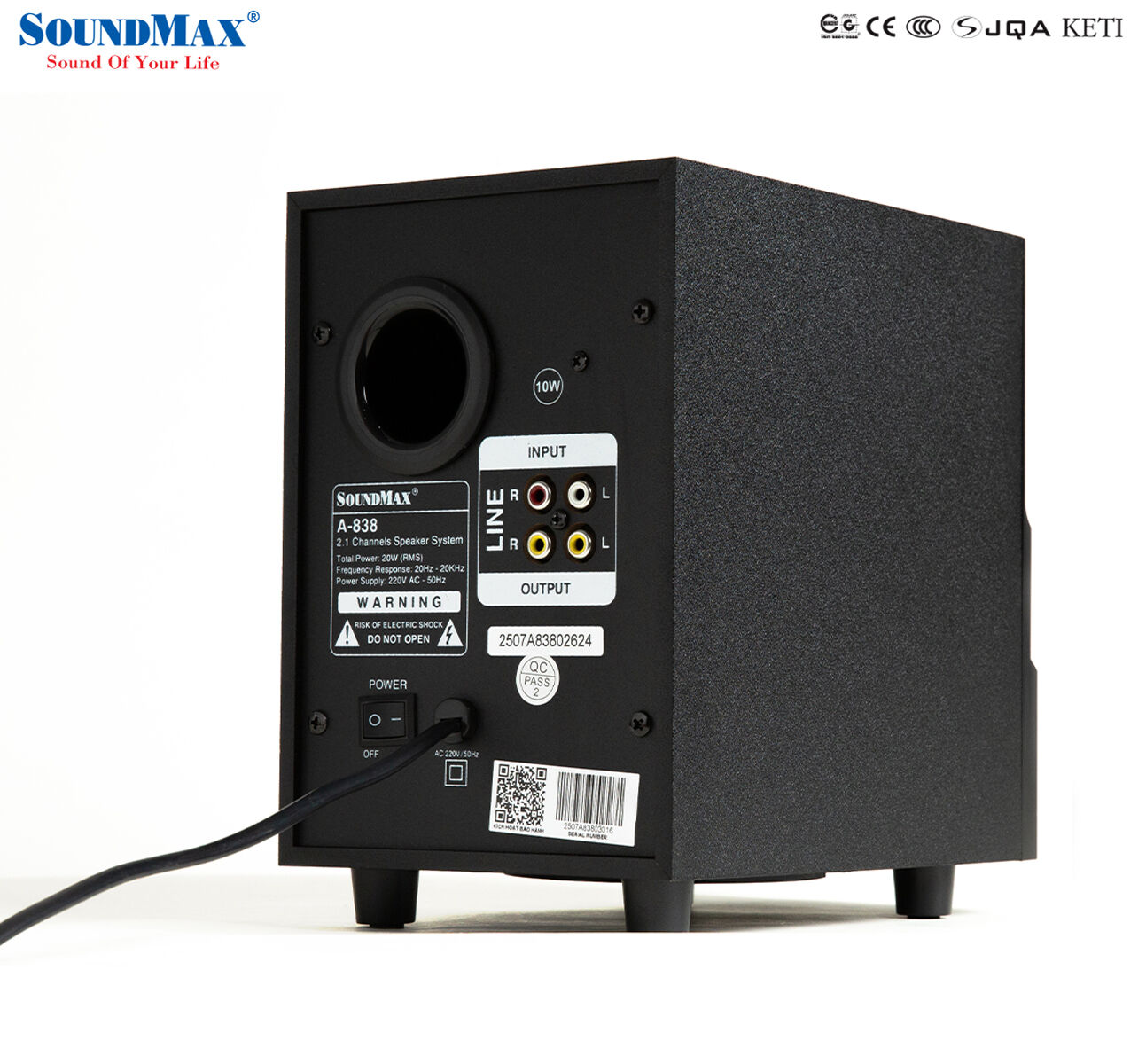 SoundMax A-838: Loa 2.1 gọn gàng, hiện đại, kết nối đa năng SoundMax A-838: Loa 2.1 gọn gàng, hiện đại, kết nối đa năng